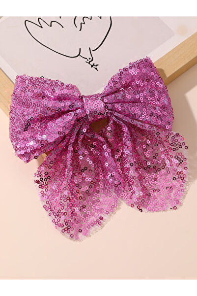 Take Two By Styli Purple Sequin Bow Hair Clip