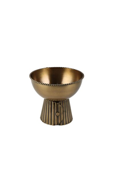 Vitale Σιδερένιο χρυσό βαθιά μπολ με βάση, αντίκα, 18Χ20Χ20ΕΚ