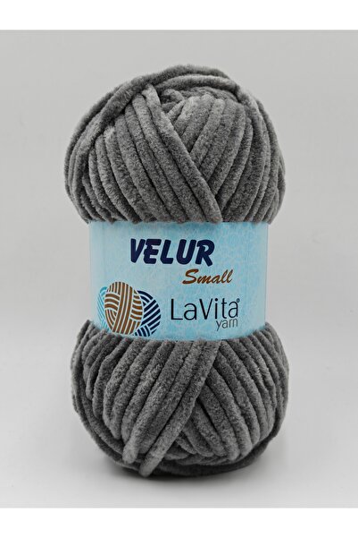 LaVita Yarn LaVita Velur Small Kadife El Örgü İpi %100 Polyester 50gr (6019 GRİ)