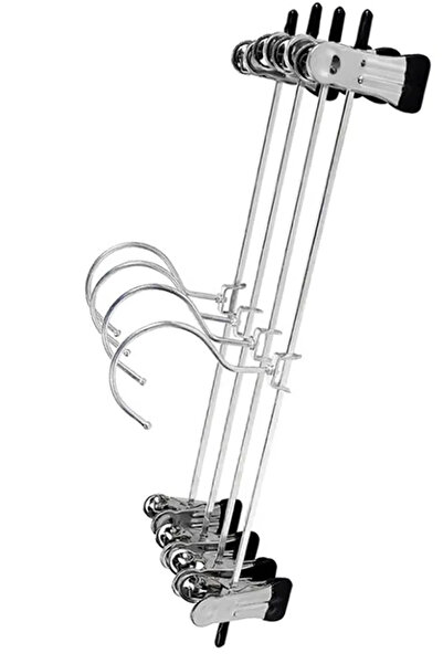 TechnoStation 40 Cm Paslanmaz Mandallı Etek Askısı Dolap İçi Düzenleyici Mand...