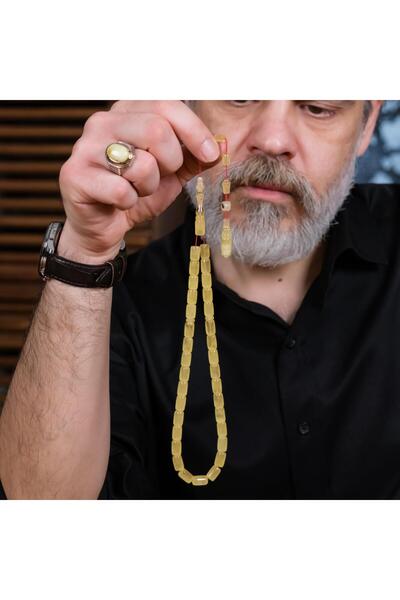 TESBİHCİBABA Usta İşi Şeffaf Buğulu Damla Kehribar Tesbih