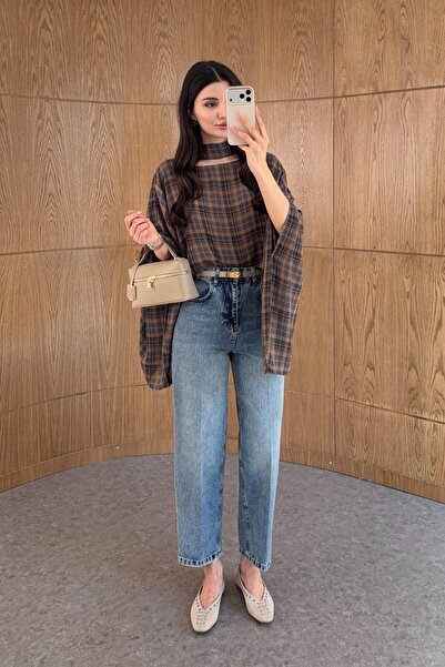 HAZELANNA Blugi tip skater cu dungi cu aspect spălat și călcănat