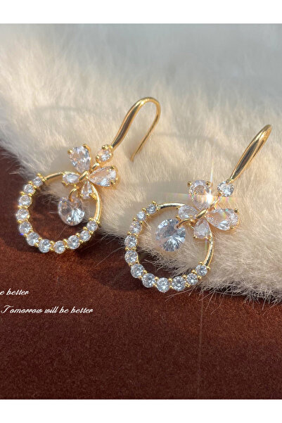 Take Two By Styli Embellished Butterfly Circle Earrings