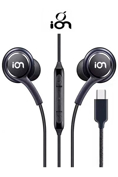 Ion سماعات سلك تايب سي باللون الاسود. سماعات تايب سي بصوت واضح وعالي. سماعة س...