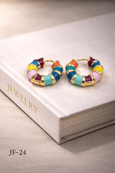 Jack Ferrero Colorful Enameled Steel Hoop Earrings