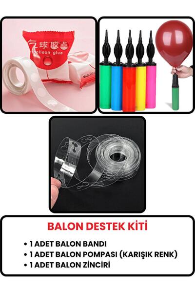TATLI GÜNLER Balon Destek Kiti – Pompa, Balon Bandı ve Balon Zinciri Seti