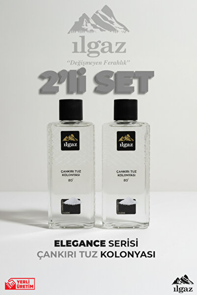 ILGAZ Çankırı Tuz Kolonyası 2'li Set 80 Derece 400 ml | Elegance Series