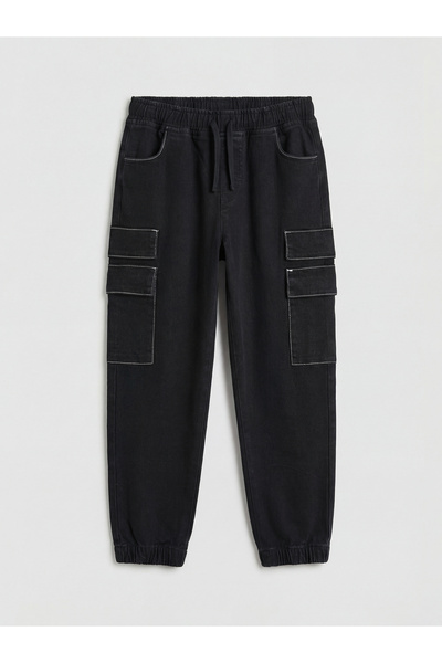 LC Waikiki RMZ GİYİM FARKİLYA Pantaloni cargo din denim pentru băieți, cu cro...