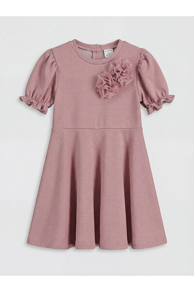 LC Waikiki Rochie pentru fete Özmarka, noua colecție guler rotund cu detalii ...