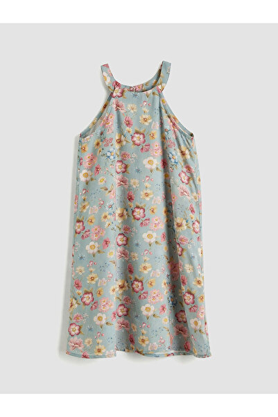 LC Waikiki Rochie pentru fete Özmarka Noul Sezon cu guler halter imprimeu floral