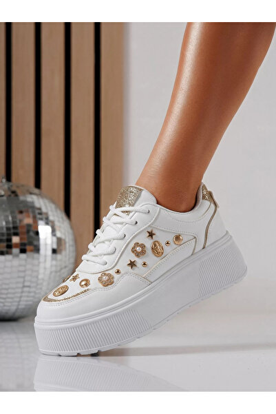 Zaira Adidasi dama albi din piele ecologica intoarsa Diana2 #24598 - 40