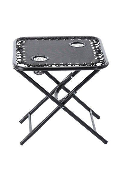 SERSIMO Πτυσσόμενο τουριστικό τραπέζι για κάμπινγκ, με ποτηροθήκες, 50x50x50 ...