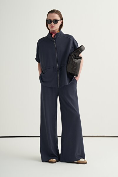 EBU Prive Women's Oversized Vest Wide-Leg Pants Set Smoked