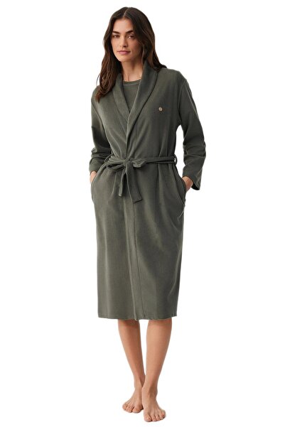 Penyemood bumbac moale Rochie de casă verde pentru femei Mood PM9710