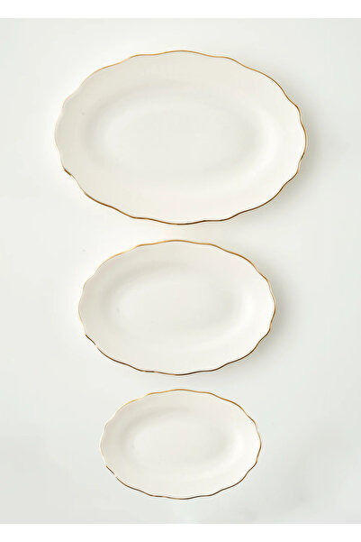 Bella Maison Victoria Porcelain 3-Piece Presentation Plate Gold