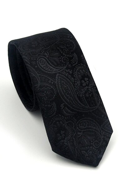 Gaffy Black Shawl Patterned Woven Fabric Handkerchiefs Slim Fit Ties // Sdk-2...