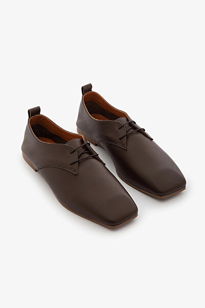 SAYL Maro piele naturală cu șireturi vârf pătrat Pantofi Oxford loafers pentr...