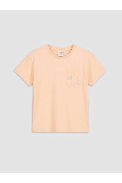 LC Waikiki Peak New Season Crew Neck Embroidered Girls' T-Shirt