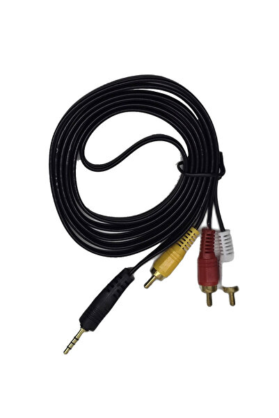 chester 1.5 Metre 3 RCA to AUX Kablo - 3.5 mm Video Ses Aktarım Kablosu TV ve...