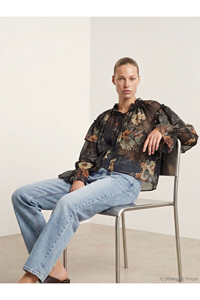 LC Waikiki Peak New Season Floral Ruffled Chiffon Blouse