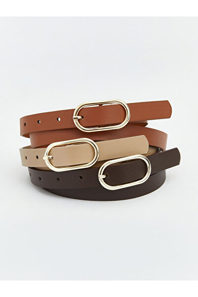 LC Waikiki Γυναικεία ζώνη Özmarka New Season εφέ δέρματος 3-pack