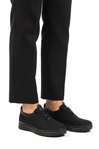 Aspor Black Emerald Rubber Laced Women's Casual Shoes