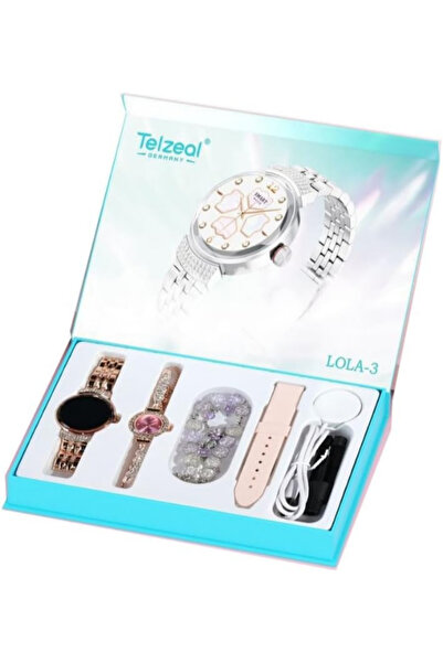 TELZEAL LOLA-3 Round Ladies Smart Watch With Analog Watch, Additional Strap B...