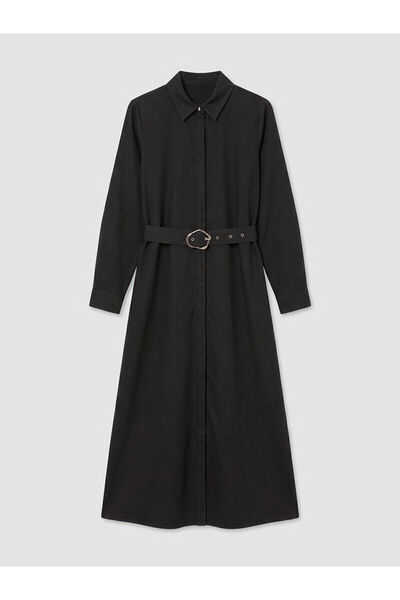 LC Waikiki Rochie din denim Özmarka Noul Sezon guler de cămașă curea piese