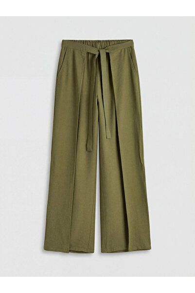 LC Waikiki Pantaloni pentru femei cu talie elastică și picioare largi, de sez...