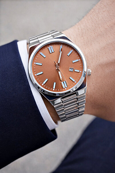 Weluxa Silver Color Calendar Men's Wristwatch + Watch Box