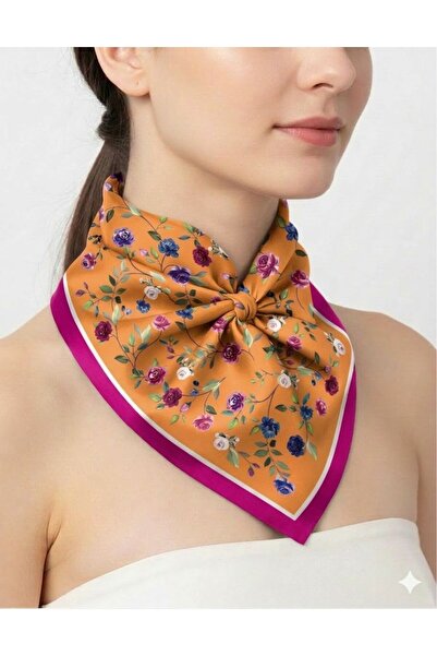 tarzınısec Choose Your Style Pink Rose Scarf / Bandana / Accessory 48X48 cm