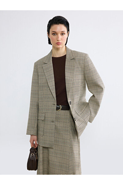 LC Waikiki Vizyon New Season Plaid Women's Blazer Jacket