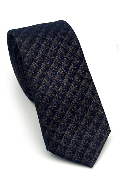 Gaffy Mornarsko plava kocka Sa deznom Smeđa tkana tkanina Maramica Slim fit K...