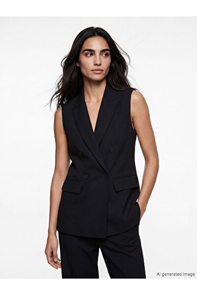 LC Waikiki Özmarka Νέα Σεζόν Γυναικείο Κλασικό Γιλέκο με Διπλό Γιακά