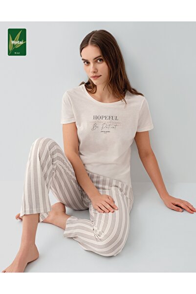 Pierre Cardin Modal Cotton Pcs Short Sleeve Women's Pajama Set Hopeful