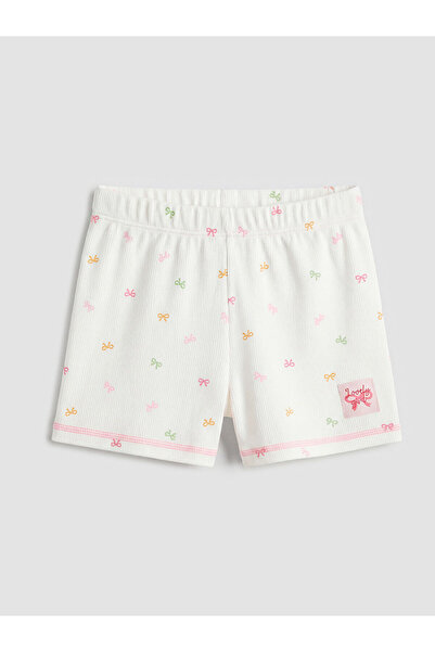 LC Waikiki Peak New Season Patterned Girls' Shorts with Elastic Waist