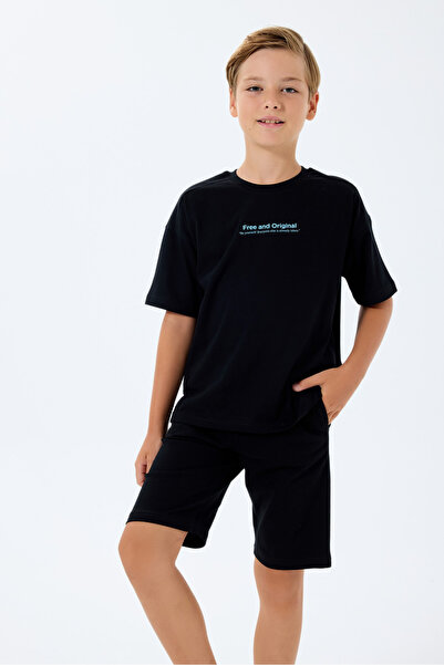ROLY POLY Two pieces set with t-shirt and shorts for boys, Black