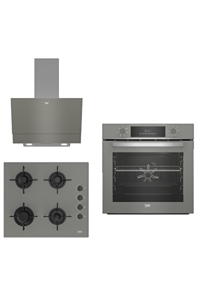 Beko New Grey Star 3lü Ankastre Set ( BFC 330 G - BOCD T 6011 EG - BDE 6050 G )