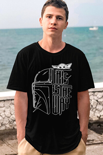 ROCKANDROLL Tricou negru pentru bărbați cu mânecă scurtă Kaskda Yoda