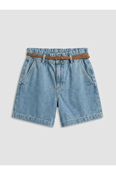 LC Waikiki Özmarka New Season Waist Belt Pack Women's Jean Shorts