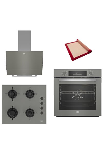 Beko New Grey Star 3lü Ankastre Set ( BFC 330 G - BOCD T 6011 EG - BDE 6050 G...