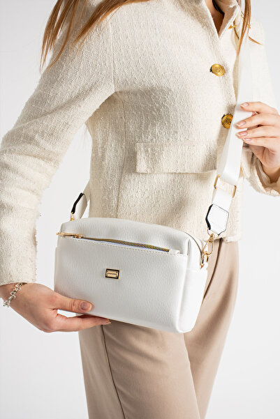 Sanmorris Sn 1441 Femei geantă de umăr Mânecă geantă sì geantă crossbody ALB