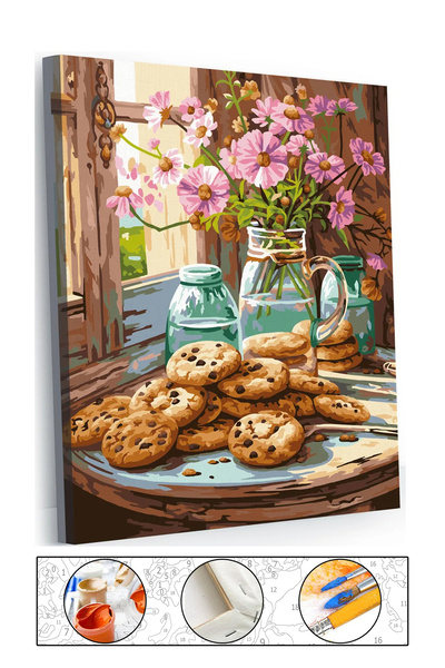 abbara Sayılarla Boyama Çerçeveli Hobi Seti Numaralı Tuval Fırça Boya Dahil K...