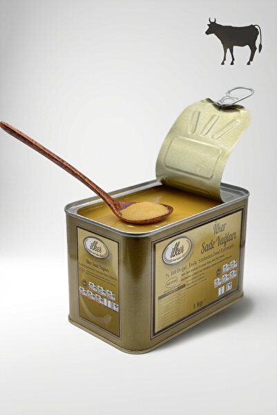 İlker İnek Urfa Sade Yağ 1 KG Ghee Doğal Katkısız Saf Tereyağı Sarı Yağ Tenek...