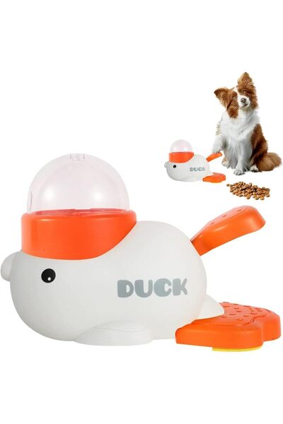 BNF Dispenser hrană interactiv ZeiLaBang formă rață 2în1 hrănitor lent câine ...