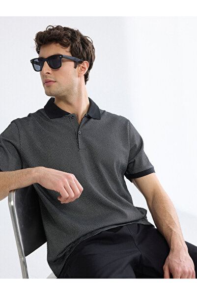 LC Waikiki Black Polo Neck Pique Men's T-Shirt