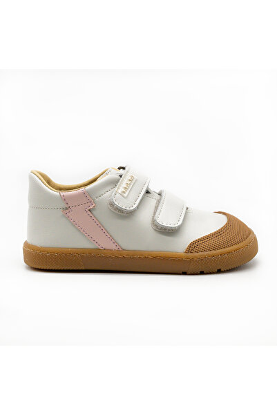 titanitos Pantofi barefoot fete CRB540 Rafale – Porcelana Baby, piele naturală, talpă plată (drop 0)
