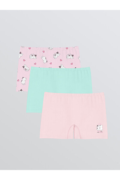 LC Waikiki Peak New Season με τύπωμα Κοριτσίστικα μπόξερ 3-συσκευασία