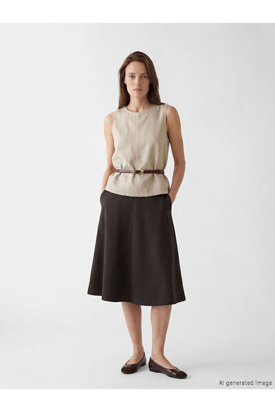 LC Waikiki Peak New Season Elastic Waist Flared Skirt