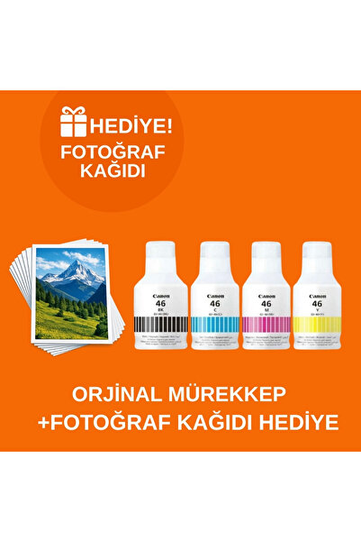 Canon Gı-46 Maxify Gx5040 Gx6040 Gx7050 4 Renk Orjinal Mürekkep Seti